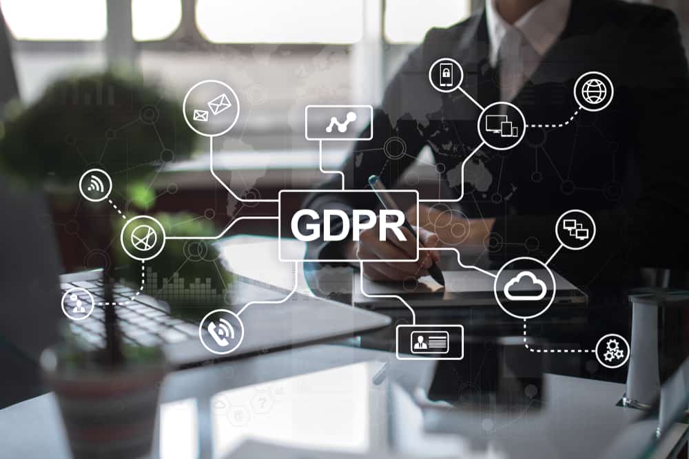 GDPR data protection concept over a business desk